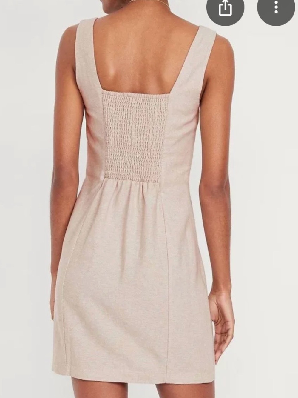 Old Navy Beige Linen Blend Dress NWOT PXL - Picture 5 of 5